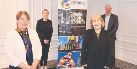  ?? Picture: Contribute­d ?? EXPORT-READY: Helping protect local exporters are (from left) SQ Export Hub Export Manager Helen Bates, McCullough Robertson Lawyers partner Belinda Breakspear, Austrade Queensland state director Janelle Casey, and McCullough Robertson Lawyers partner Brad Russell.