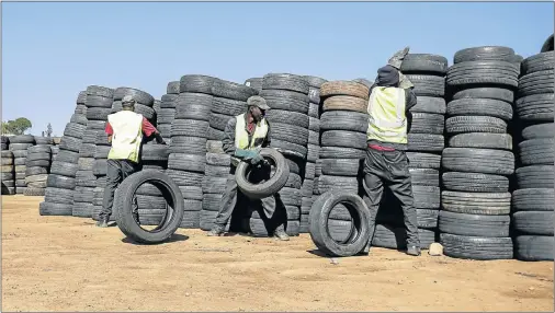  ??  ?? RUBBER’S END: A Redisa tyre recycling depot in Midrand, similar to the four depots planned to be completed in the Eastern Cape by the end of the year