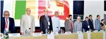  ??  ?? From left: Sri Lanka Institute of Textile & Apparel Chairman M.A. Thajudeen, Lanka Exhibition & Conference Services (Pvt.) Ltd Chairman Dirk Flamer Caldera, Sri Lanka Apparel Brands Associatio­n Managing Director Azam Habib, Lanka Exhibition &...