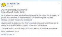  ?? FACEBOOK. ?? La Roncha picó y sigue picando.