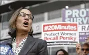  ?? AP 2016 ?? Stanford University law professor Michele Dauber, as chairwoman of the Recall Persky Campaign, is trying to disrobe California Superior Court Judge Aaron Persky. She has been targeted by Persky supporters.