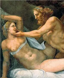  ??  ?? Olimpiade e Zeus nell’affresco di Giulio Romano a Palazzo Te (Mantova)