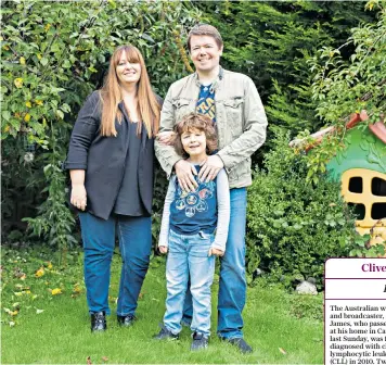  ??  ?? Reasons to be cheerful: Kris Griffin with his wife Kelly and son Luca at their home in Kiddermins­ter
