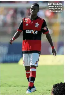  ?? ?? Baby-faced…the winger in action during his early Flamengo days