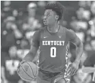  ?? TROY TAORMINA/USA TODAY SPORTS ?? Ashton Hagans averaged 11.5 points and 6.4 assists this season for Kentucky.