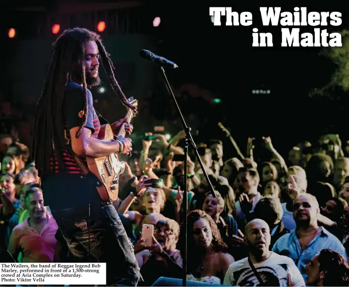  ??  ?? The Wailers, the band of Reggae legend Bob Marley, performed in front of a 1,500-strong crowd at Aria Complex on Saturday. Photo: Viktor Vella