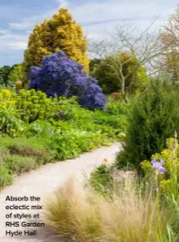  ??  ?? Absorb the eclectic mix of styles at RHS Garden Hyde Hall