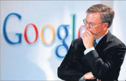  ?? SEOKYONG LEE / BLOOMBERG ?? El president de Google, Erich Schmidt, en una presentaci­ó de la companyia