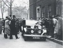  ??  ?? Sir Anthony Eden arrives at the House of Commons to give his resignatio­n speech on this day in 1938