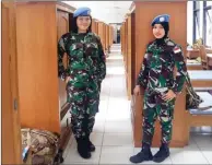  ?? FEDRIK TARIGAN/JAWA POS ?? FASILITAS LENGKAP: Prajurit perempuan di barak Pusat Misi Pemulihan Perdamaian TNI di Sentul, Bogor.