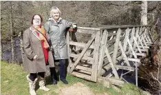  ??  ?? Future options Comrie Community Council chair Sandra McRitchie, pictured with Roseanna Cunningham MSP at the Shaky Bridge in May