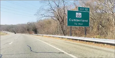  ?? Photo by Ernest A. Brown ?? Motorists on Route 295 will begin to see changes to the exit numbers starting on Nov. 27. This sign is on the southbound side of Route 295 in Cumberland.