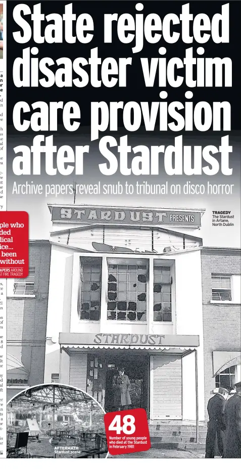  ??  ?? AFTERMATH Stardust scene
TRAGEDY The Stardust in Artane, North Dublin