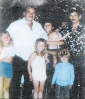  ??  ?? A photo of Chief Rolling Thunder Mountain and his family is displayed at Nevada historical site Thunder Mountain Monument near Imlay.