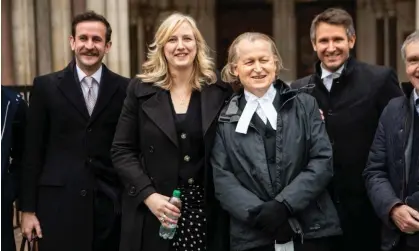  ?? ?? Carole Cadwalladr and her legal team outside the royal courts of justice. Photograph: Antonio Olmos/The Observer