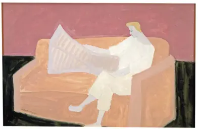  ??  ?? Milton Avery (1885-1965), Morning News, 1960. Oil wash on paper. Wake Forest University Student Union Collection of Contempora­ry Art. © 2020 The Milton Avery Trust / Artists Rights Society (ARS), New York.