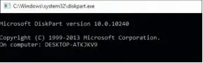  ??  ?? The diskpart tool allows you to accomplish partitioni­ng and storage tasks with a command line interface for more advanced users and those who might wish for more custom settings.