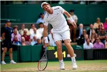  ?? CLIVE BRUNSKILL/ GETTY IMAGES ?? Murray during his shock loss to Sam Querrey at Wimbledon in July.