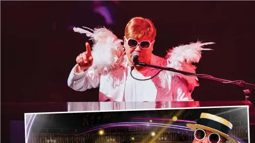  ?? ?? Joel Buckingham rocking the stage as Sir Elton John