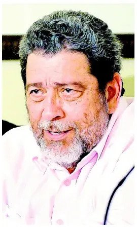  ??  ?? Prime Minister of St Vincent and the Grenadines Dr Ralph Gonsalves