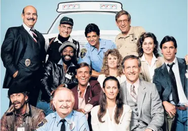  ??  ?? ▼ Piers Morgan, left, and the cast of Hill Street Blues, Steven Bochco’s hit cop show, above.
