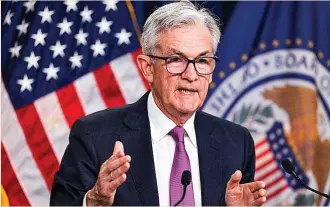  ?? ?? Jerome Powell, presidente de la Fed, en su comparecen­cia del miércoles pasado.