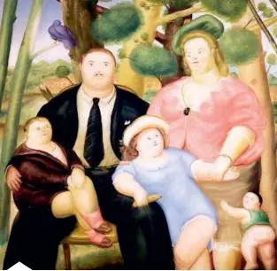  ??  ?? La más costosa: Una familia. Obra creada en 1972. Óleo sobre lienzo de 241 por 195 cm. Fue subastada por la Galería Sotheby’s, el 25 de mayo de 2011. Pagaron 2’080.268 dólares.