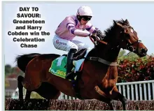  ?? ?? DAY TO SAVOUR: Greaneteen
and Harry Cobden win the Celebratio­n
Chase