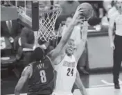  ?? Steve Nehf, The Denver Post ?? Nuggets center Mason Plumlee grabs a rebound against Channing Frye and the Cavaliers last season.