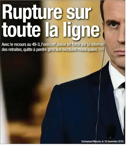  ??  ?? Emmanuel Macron, le 18 novembre 2019.
A nos lecteurs. Chaque mardi, retrouvez «20 Minutes» en version PDF sur le site et les applicatio­ns mobiles. Et suivez toute l’actualité sur l’ensemble de nos supports numériques.