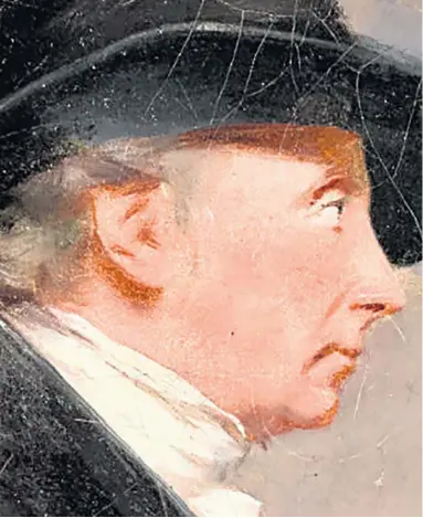  ?? ?? Close-up of Rev Robert Walker as immortalis­ed in famous painting The Skating Minister