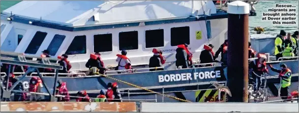  ?? Picture: GARETH FULLER/PA ?? Rescue... migrants are brought ashore at Dover earlier this month