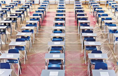  ?? ?? Empty desks: mock exams may be cancelled in the new year over the omicron surge, but will this generation also miss out on sitting the real assessment­s again in the summer?