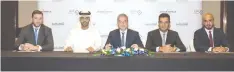  ??  ?? The signing ceremony for the rebrand of a landmark property consisting of 428 rooms and 192 apartments located at Al-Ghurair Center Complex.