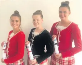  ??  ?? Talented Milly Bell, Sarah Mooney, Danielle Mccafferty