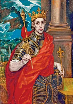  ??  ?? Proclamado rey en 1226, Luis IX sería canonizado como San Luis de Francia. Abajo, retrato realizado por El Greco entre 1592 y 1595.