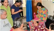  ??  ?? Relatives and friends console Joy Noel Mathew’s mother Sheba Rani at their home on Monday. — DC