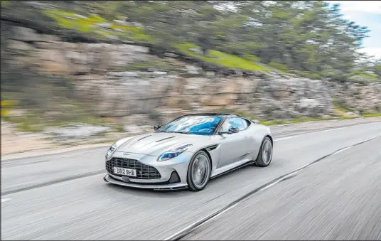  ?? Tribune News Service ?? The Aston-martin-revised Mercedes-amg, twin-turbocharg­ed 4.0 V-8 produces 671 horsepower and 590 pound-feet of torque.