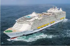  ?? ROYAL CARIBBEAN ?? Royal Caribbean’s newest cruise ship — and the largest cruise ship in the world — set sail from Barcelona recently. Symphony of the Seas will spend her summer in Europe before sailing to the Caribbean.