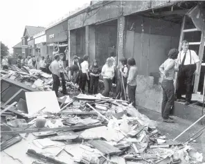  ??  ?? The scene on Bloody Friday after the IRA set off 20 bombs in Belfast on July 21, 1972