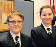  ??  ?? Positive Isobel Mcallister (12) and Nathan Moody (12) 150318citi­zenship_05