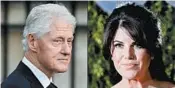  ?? MARTIN BUREAU AND KENA BETANCUR/GETTY-AFP ?? Former President Bill Clinton explains in a documentar­y why he had an affair with former intern Monica Lewinsky.