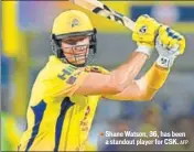  ?? AFP ?? ■ Shane Watson, 36, has been a standout player for CSK.