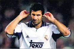  ??  ?? Figo, en su vuelta al Camp Nou con el Madrid (21 de octubre de 2000).