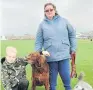  ??  ?? Concern Karen Armstrong, grandson Layton Goodall and dogs Nala and Jade