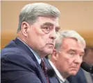  ?? JACK GRUBER/USA TODAY ?? Former Chairman of the Joint Chiefs of Staff Gen. Mark Milley, left, and former U.S. Central Command head Gen. Kenneth McKenzie said Tuesday the withdrawal from Afghanista­n was a disaster due to the timing of the State Department.