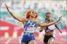  ?? Steph Chambers / Getty Images ?? Sha’carri Richardson will get to face the top three finishers from the Olympic 100 in Saturday’s meet in Oregon.