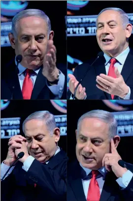  ?? PHOTOS: FLASH 90 ?? Benjamin Netanyahu was in buoyant mood on Wednesday, the day after police recommende­d charges over corruption allegation­s