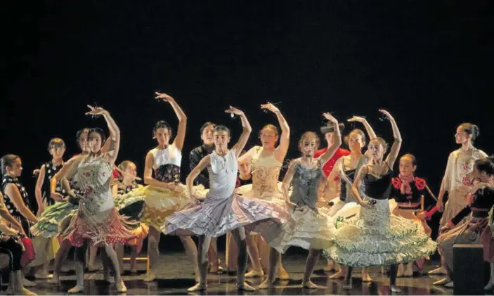  ?? Foto: Unai Beroiz ?? Ensayo general de la gala de fin de curso celebrada en 2019 por parte del alumnado de la Escuela de Danza de Navarra.