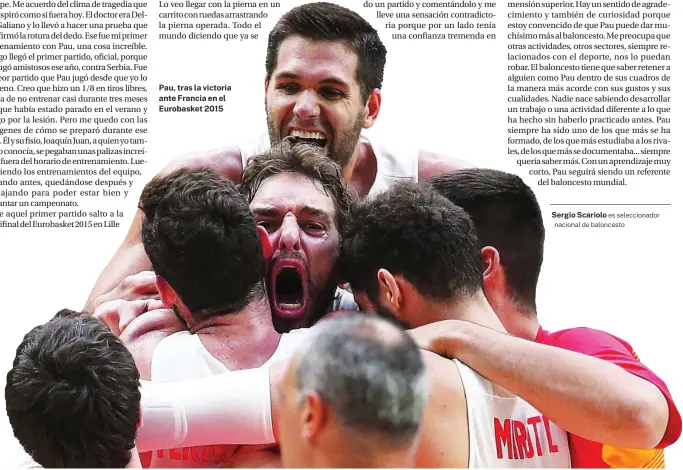  ?? REUTERS ?? Pau, tras la victoria ante Francia en el Eurobasket 2015